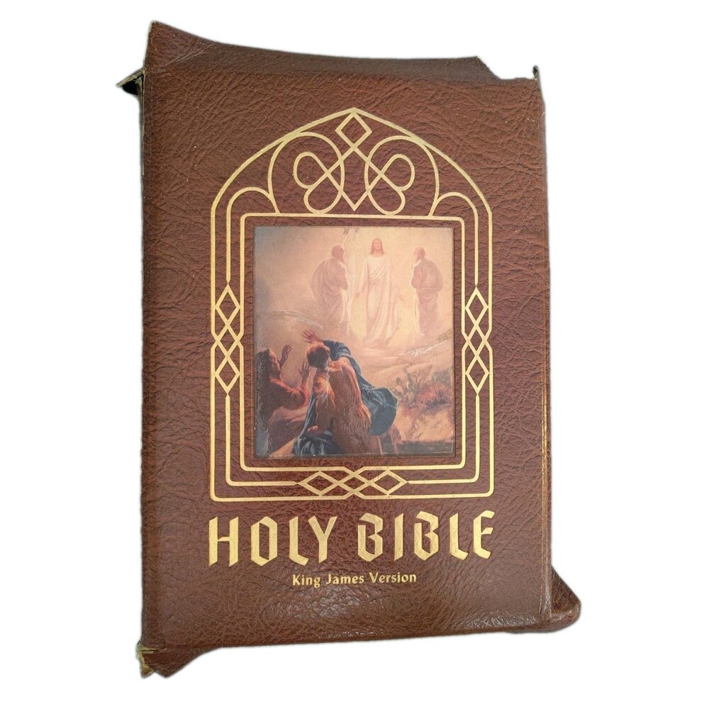 Vintage 1955 Holy Bible KJV Clarified Edition Heritage Deluxe Brown Cover Padded